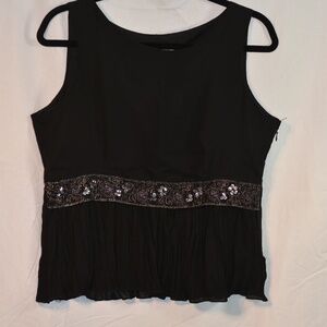 Jessica Black Embellished Top SZ 14 # B116